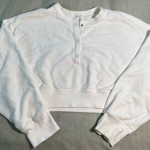 OFFLINE by Aerie White Cropped Sweatshirt